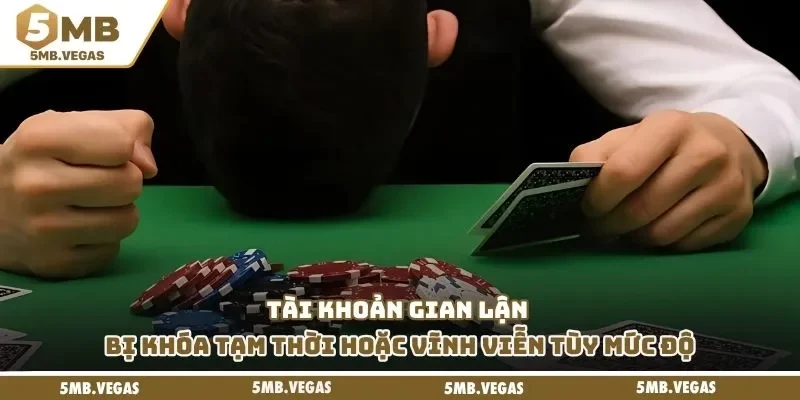 Tài khoản gian lận bị khóa tạm thời hoặc vĩnh viễn tùy mức độ